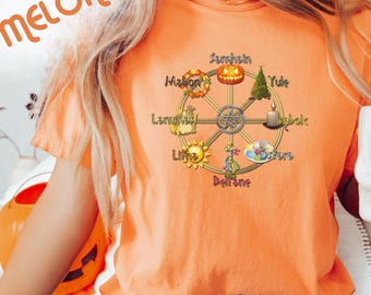 Samhain "Wheel of The Year" Shirt: Comfort Colors Pagan Witch T-Shirt