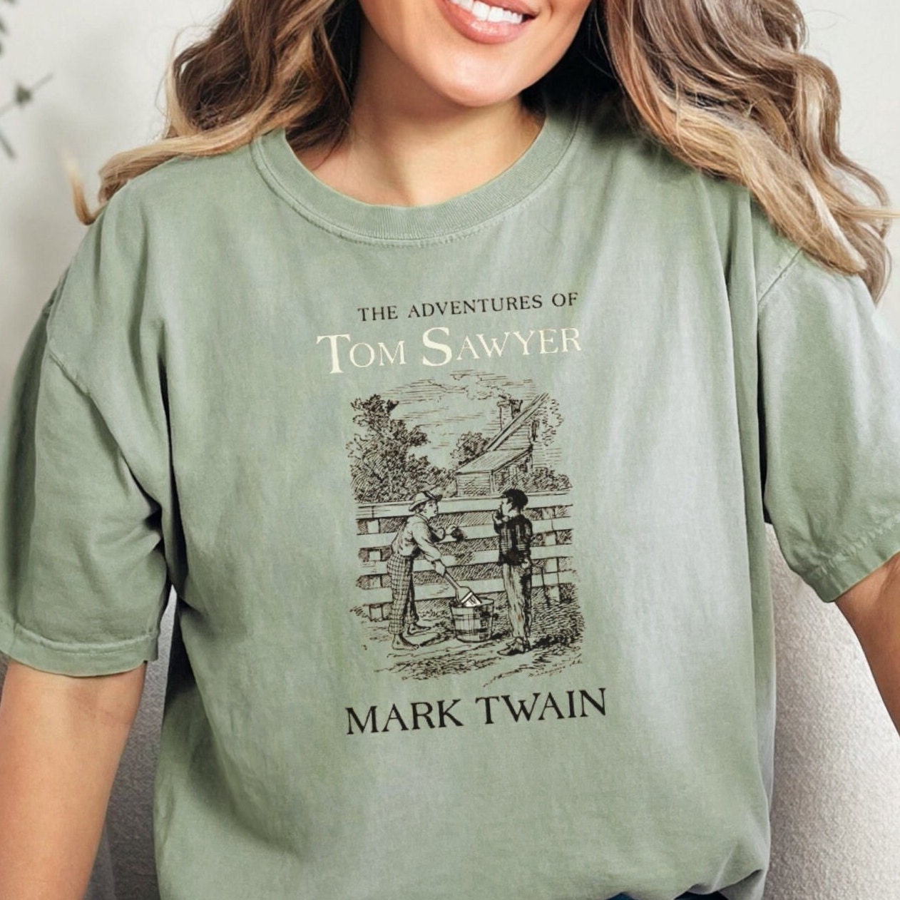 Women's T-Shirts [Out of Print] Mark Twain / Przygody Tomka Sawyera Tee (Ivory) (Womens) Tom Sawyer Shirt, Mark Twain, Literary T-shirts, Classic