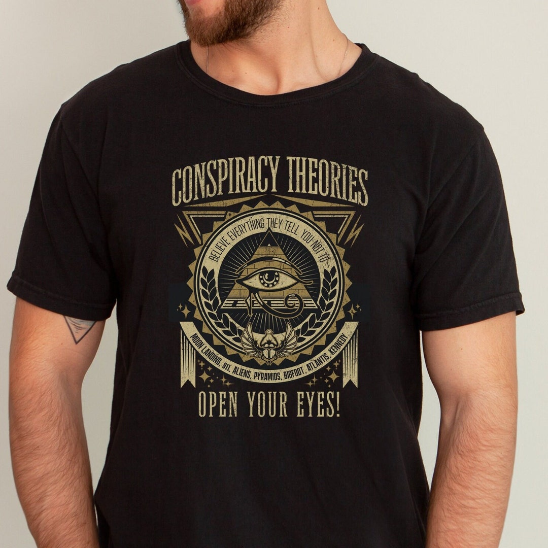 Conspiracy Theories Shirt: Illuminati, Aliens, Bigfoot, Moon Landing - Etsy, image size:1080x1080