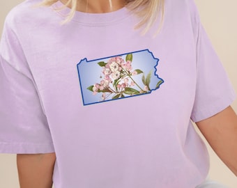 Pennsylvania Mountain Laurel Shirt: Keystone State Pride, Comfort Colors Tee