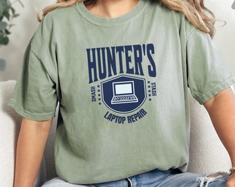 Hunter's Laptop Repair Shirt: Patriotic Conspiracy Tee