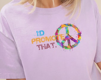 Rainbow Peace Sign Shirt: Comfort Colors Peace Tee