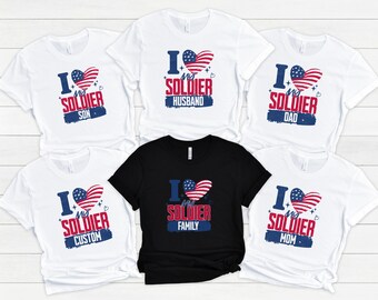 I Love My Soldier T-Shirt: Custom Military Family Matching Tees