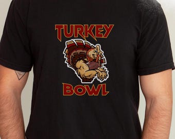 Aangepast kalkoen bowl-shirt: Thanksgiving-gameshirt voor familie