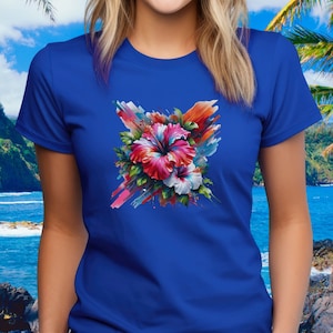 Hibiscus Flower Tee: Comfort Colors Brand Aloha Hawaii Shirt