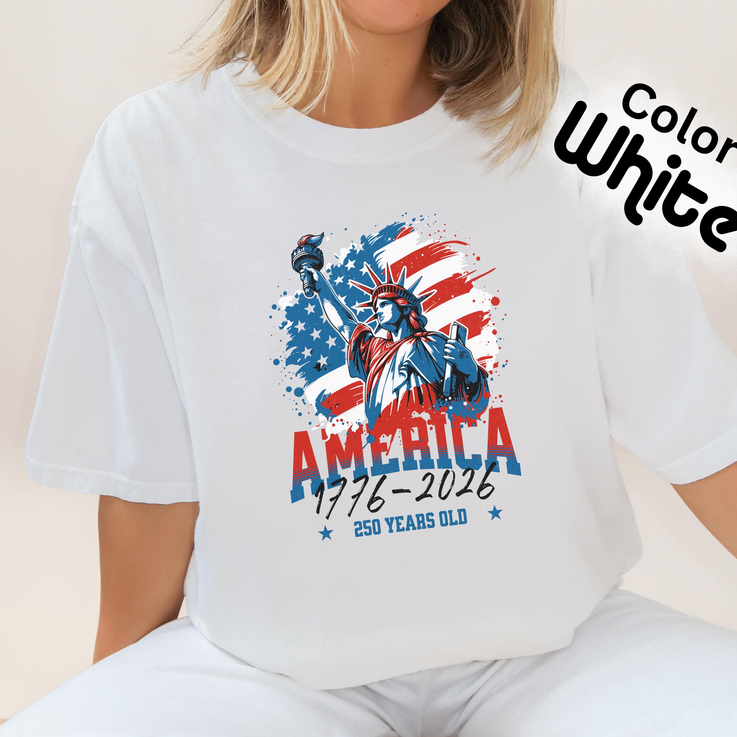 アメリカ建国250周年記念シャツ：コンフォートカラーズ USA 愛国心T