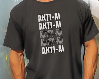 T-shirt med anti-AI-slogan – Comfort Colors Edition