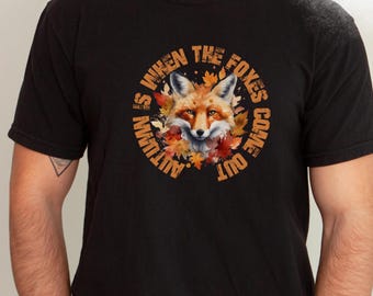Autumn Fox Graphic Tee: Comfort Colors Ring-Spun Cotton Shirt
