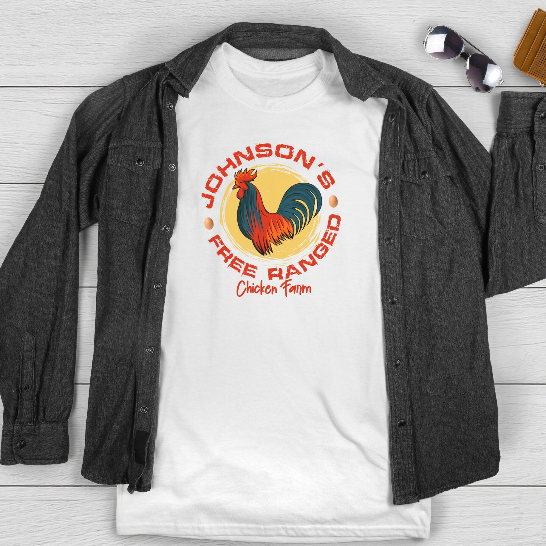 Free Range Chicken Farm T-shirt: Unisex Rooster Tee - Etsy