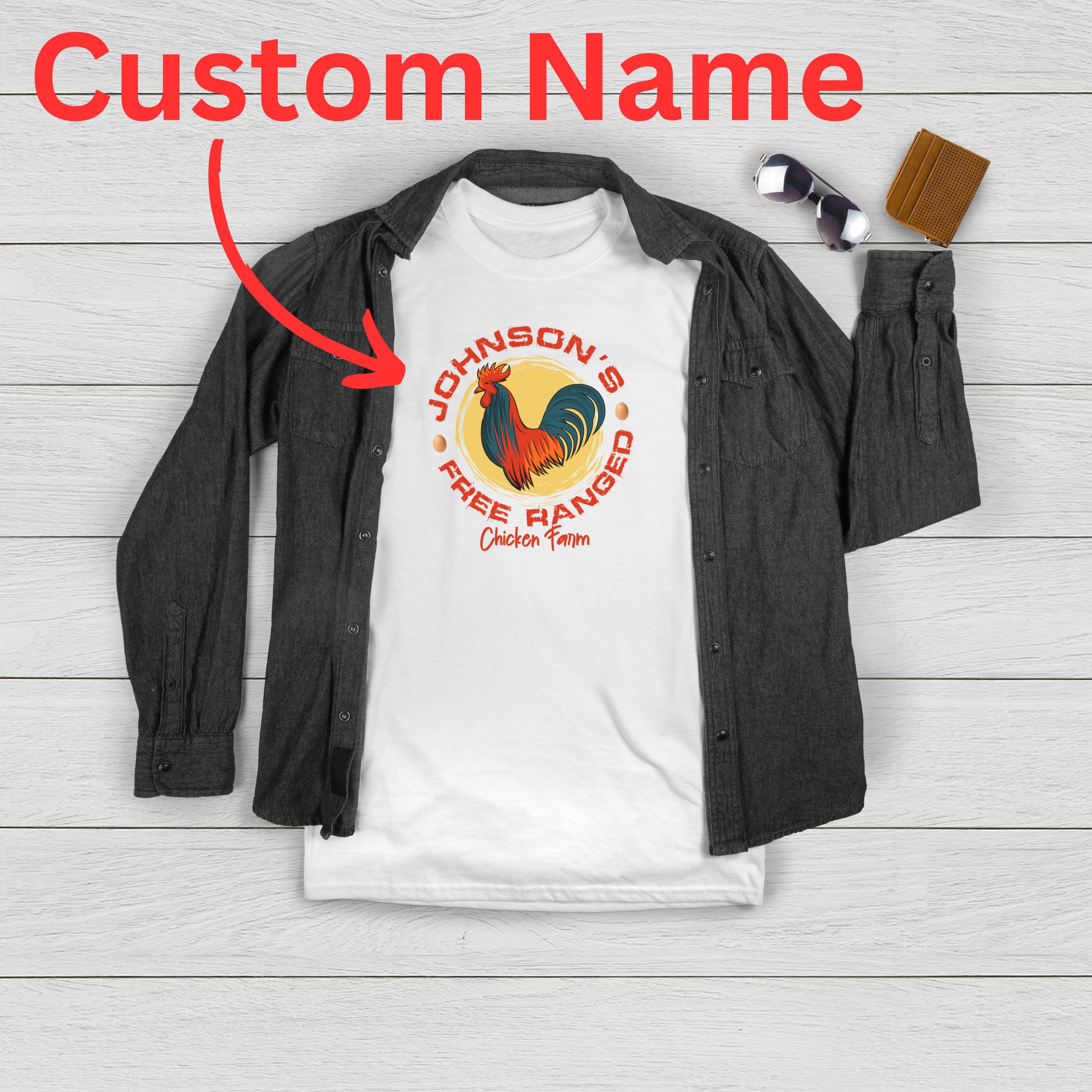 Free Range Chicken Farm T-shirt: Unisex Rooster Tee - Etsy