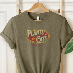 Katzen und Pflanzen Shirt, Pflanzendame, Pflanzenliebhaber, Gärtnerin Shirt, Shirts für Katzenliebhaber, Sukkulenten Pflanzen Shirt, Pflanzenliebhaber Geschenk Katzen T-Shirt
