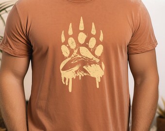 Surf and Turf Shirt: Bear Claw Shark Print - Comfort Colors Tee