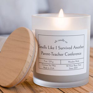Vela para pais e professores, Vela engraçada para a escola, Vida de professor, Sobreviveu à conferência, Vela de humor escolar, Vela para a vida de mãe, Apreciação do professor