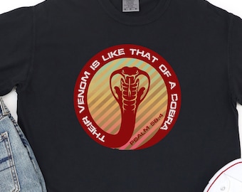 Kristen tröstfärger T-shirt: Kobra Bibelvers Religiös gåva