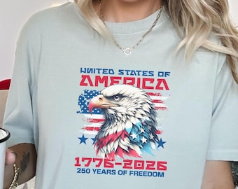 America 250th Anniversary Shirt: Comfort Colors USA 1776-2026 Tee