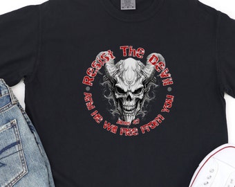 Motstå djävulen komfortfärger T-shirt: Kristen klädgåva