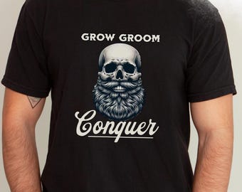 Koszulka z nadrukiem Beard Game Strong Graphic Tee, wytrzymała męska bawełniana koszulka
