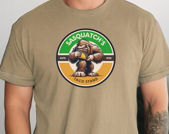 Funny Bigfoot Taco Shirt: Comfort Colors Camping Tee