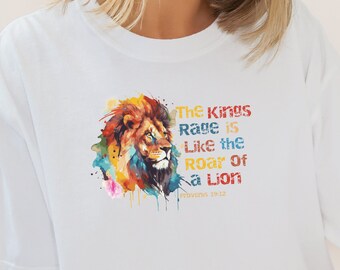 Kristna komfortfärger T-shirt: Lejonbibelvers, religiös gåva