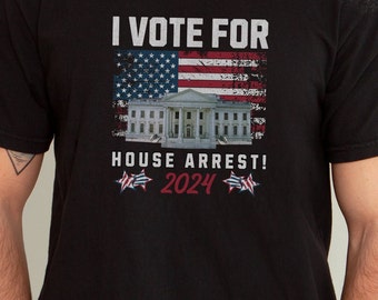 Shirt Felon for President 2024: T-shirt met conservatief patriot VS-vlag