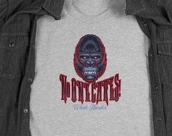 T-shirt Nobody Cares Work Harder: grappige sportschoolmotivatie
