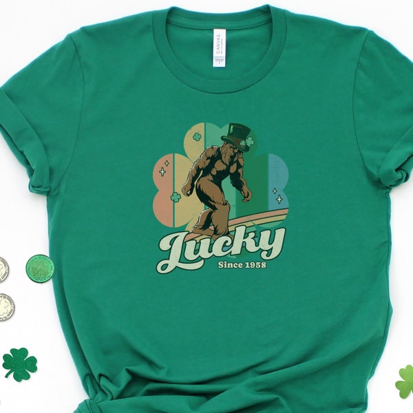 Bigfoot Shirts, St Patricks Day, Sasquatch T-Shirt, Funny Big foot Shirt, Retro Hiking Shirt, Outdoors shirt, Cool Camping Gift