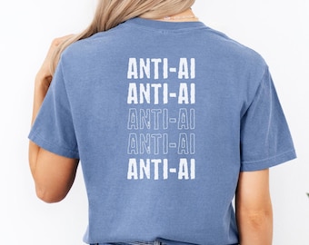 Anti-AI-grafik-tröja: Tröja med slogan i komfortfärger