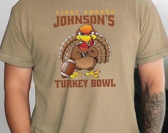 Aangepast Turkije Bowl-T-shirt: Family Thanksgiving Game-T-shirt