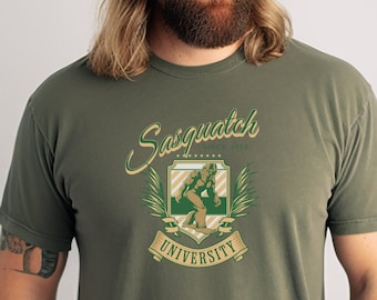 Sasquatch University Shirt: Comfort Colors Bigfoot Tee