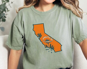 California Poppy T-shirt: Comfort Colors Wildflower Tee