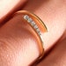 Crossover Triple Ring 14K Gold Pave Diamond Rolling Ring Gold Triple ...