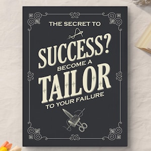 Motivational Quote Canvas Print | Unframed Wall Art for Success and Self-Improvement | Inspiring Office & Home Decor