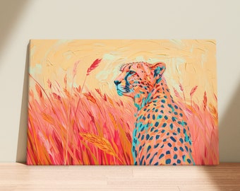 Cheetah Canvas Print | Van Gogh Style Wildlife Art