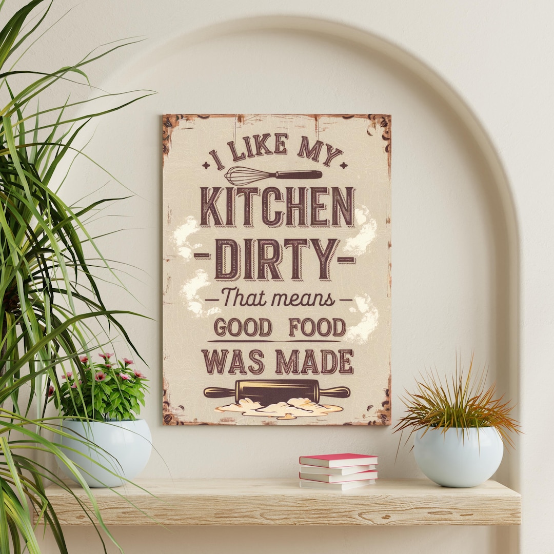 Funny Kitchen Quote Canvas Print, Quirky Kitchen Wall Art - Etsy