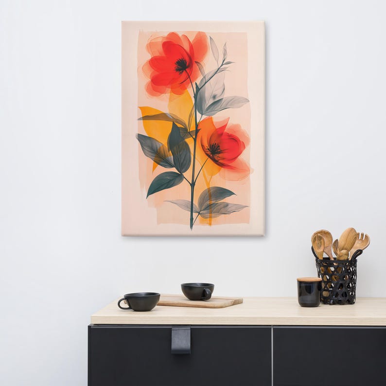 Colorful Watercolor Floral Art Print Pastel Shades, Abstract Roses