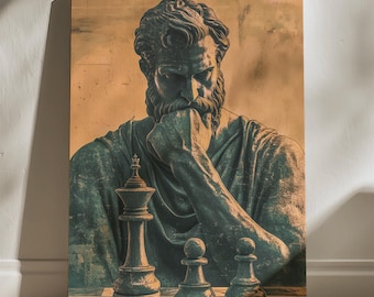 Philosopher Chess Leinwanddruck, Mind-Body Art, Bürodekor