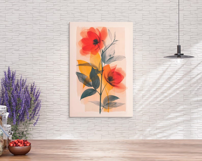 Colorful Watercolor Floral Art Print Pastel Shades, Abstract Roses