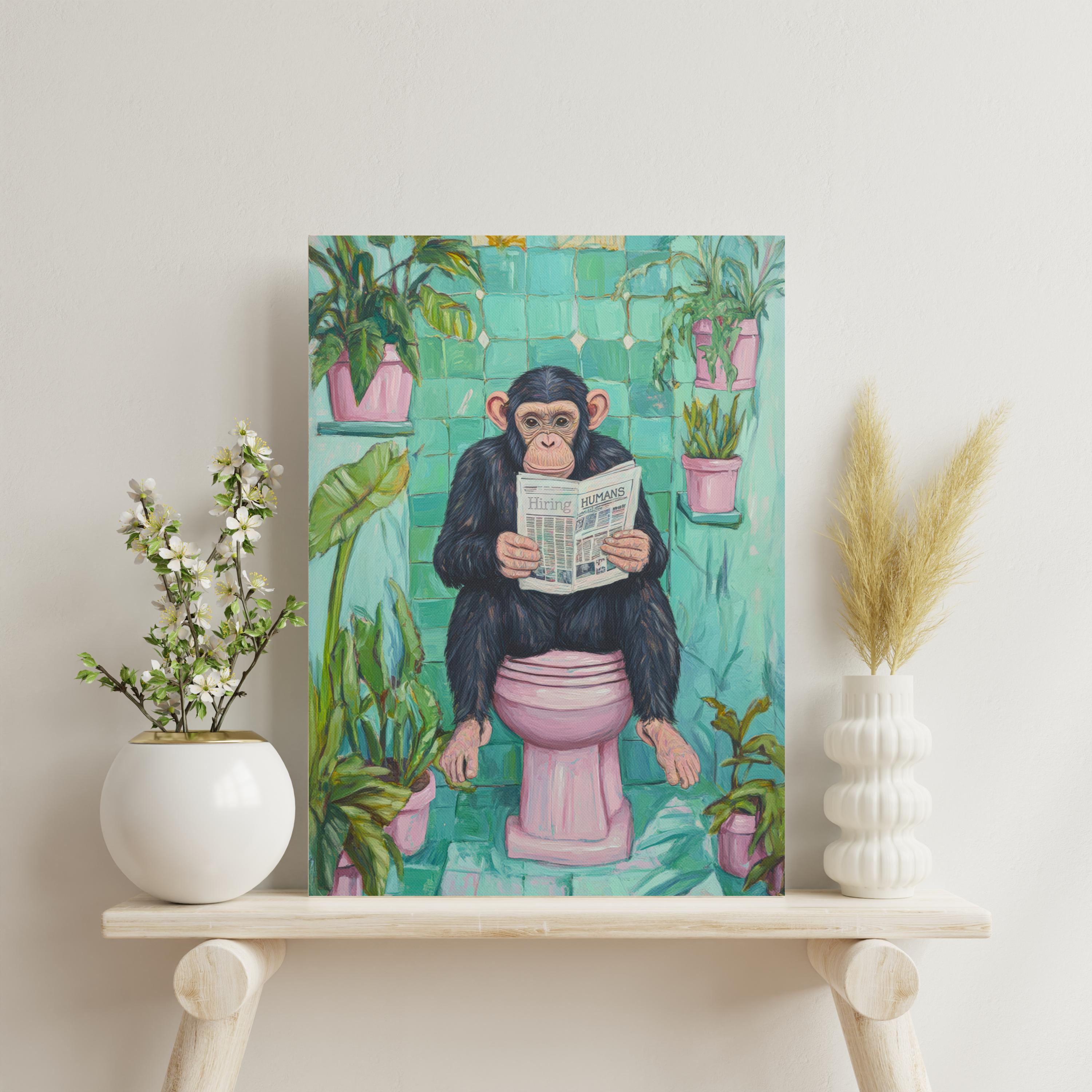 愉快なチンパンジー♪ カラフルアート 楽しい毎日のお部屋の