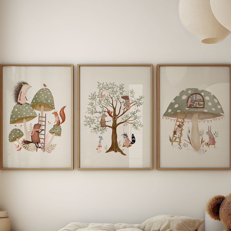 Woodland Nursery Art - Etsy