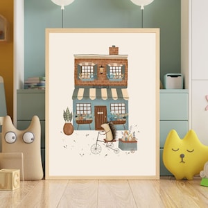 Igel Kinder Kunstdruck, Kinder Wandkunst, Kinder Kunstdruck, Gender Neutral Druck, Igel Illustration, Shop Illustration