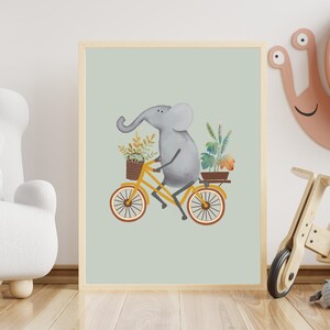 Children&#39;s Elephant Art Print, Nursery Elephant Wall Decor, Gift For Kids, Children&#39;s Room Decor, Elephant Illustration For Kids