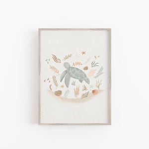 Meeresschildkröte Poster Druck: Minimalistisches Kinderzimmer Dekor