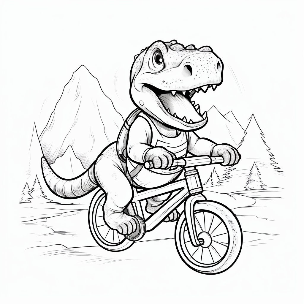 Dinobike Adventures: A Dinosaur Coloring Book for Kids, 50 Pages - Etsy
