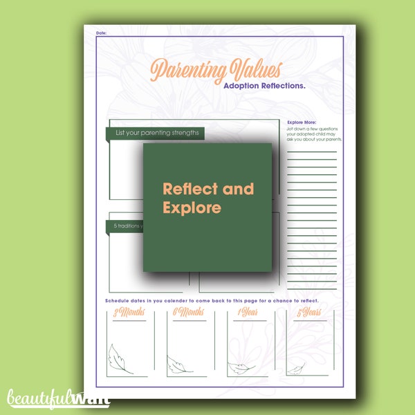 Exploring Adoption: Parenting Values Reflection Printable - Classic Design