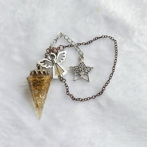Angel Blessing Crystal Dowsing Pendulum Powerful Divination Healing Tool, Star, Tree of Life, Chakra alignment, Grounding Grids, Energy Work
