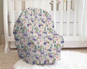 Cubierta de asiento de coche de hadas florales, cubierta de enfermería, cubierta de silla alta, cubierta de carrito de compras, bufanda infinita, cubierta de uso múltiple, regalo de baby shower 5 en 1