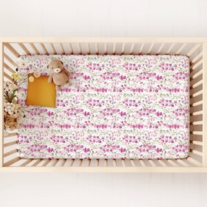 Splendid Snapdragon Fitted Crib Sheet, Nursery Decor, Floral Crib Sheet, Flower Crib Sheet, Baby Gift, Baby Shower Gift Jersey Knit or Minky