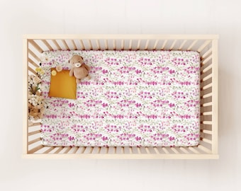 Splendid Snapdragon Fitted Crib Sheet, Nursery Decor, Floral Crib Sheet, Flower Crib Sheet, Baby Gift, Baby Shower Gift Jersey Knit or Minky
