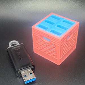 Milk Crate USB Hub Desk Organizer