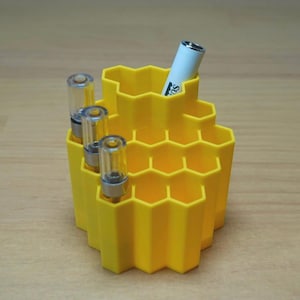 Drukowany w 3D uchwyt na wkłady Vape 510 – organizer w kształcie plastra miodu na wkłady